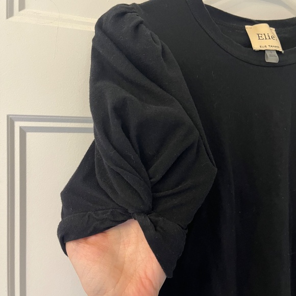 Elie Tahari Black Puff Sleeve Shirt - Picture 4 of 6